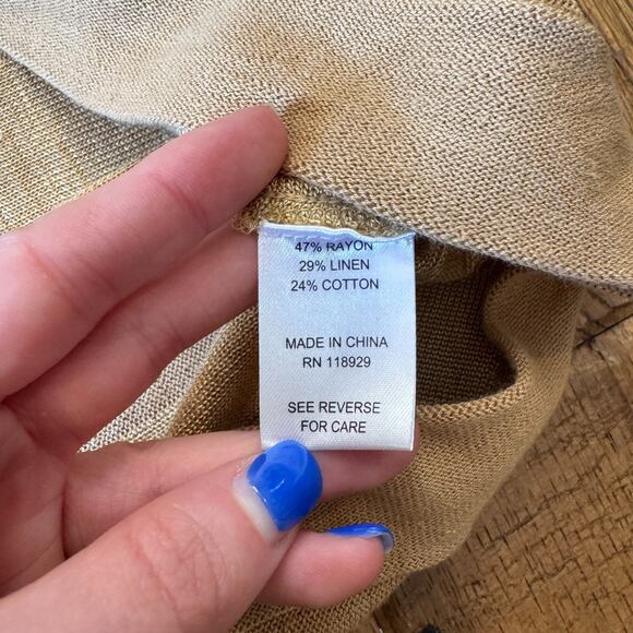 M Studio Linen Blend Relaxed Oversized Cardigan with Layer Tank Set Womens M - Picture 6 of 9